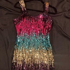 Guess Multi-Colored Sequin Dress